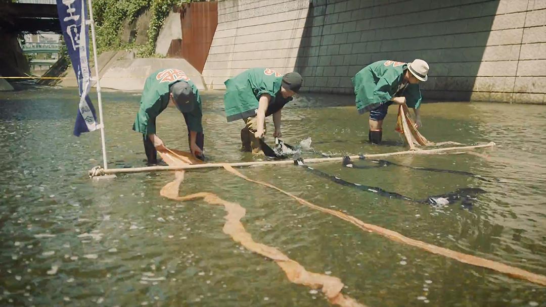神田川水べの染め体験